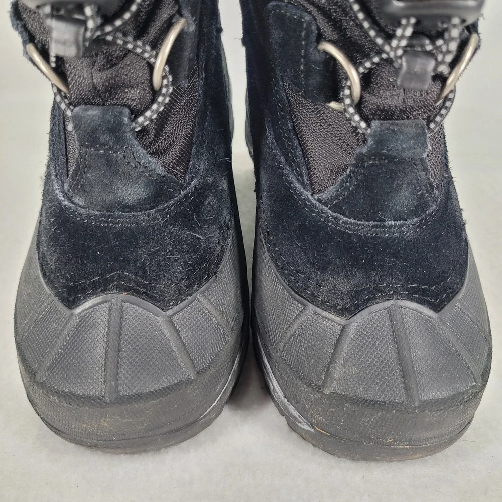 LL BEAN Boots Kids 11 Insulated Snow Boots Waterproof Black Suede Ski Snow Shoe